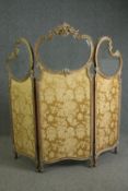Screen or room divider, C.1900 Rococo carved and painted in Louis XV style, three panels with