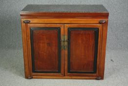 Side cabinet, Chinese hardwood with granite top on block supports. H.90 W.104 D.48cm.