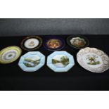 A miscellaneous collection of 19th century and later plates. Dia.29cm. (largest)