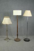 A miscellaneous collection of three standard lamps. H.179cm. (largest).