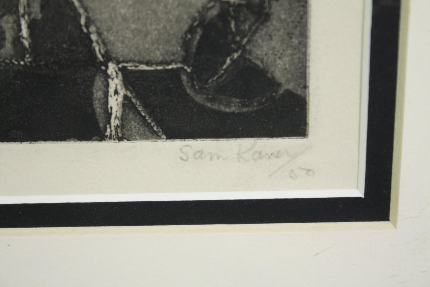 Sam Kaner (1924-1990), artist's proof etching, signed and inscribed. mounted, unframed. H.34 W.29cm. - Image 3 of 5