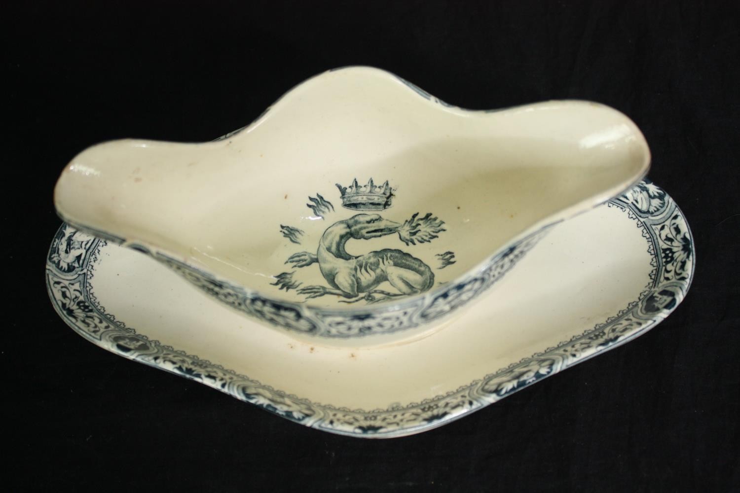 A 19th century French Salins part dinner service with maker's mark to the base. L.41 W.27cm. ( - Image 11 of 18