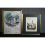 Two framed and engraved prints. H.76 W.58cm.