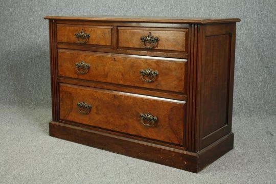 Chest of drawers, 19th century walnut. H.77 W.107 D.49cm. - Image 3 of 8