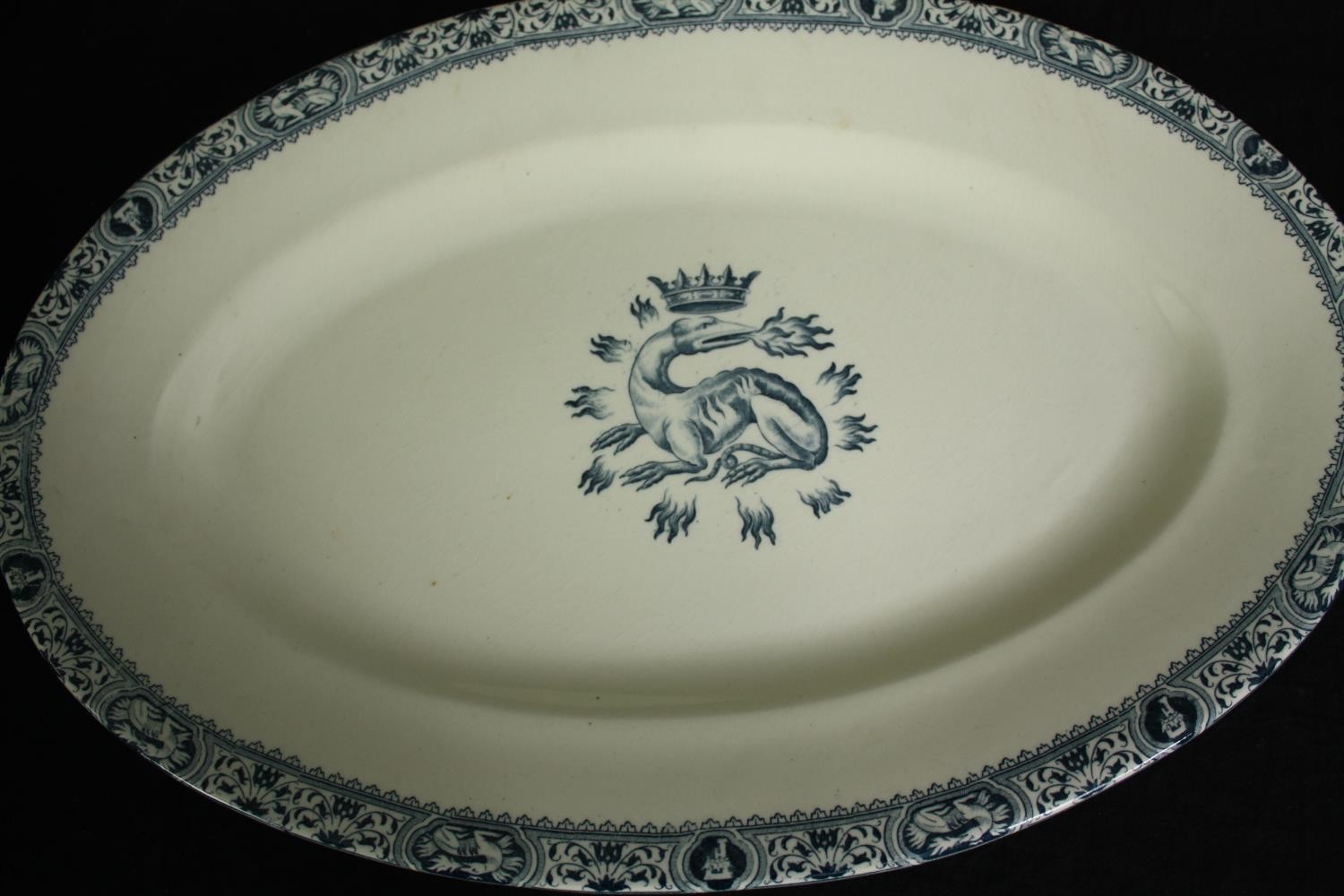 A 19th century French Salins part dinner service with maker's mark to the base. L.41 W.27cm. ( - Image 7 of 18