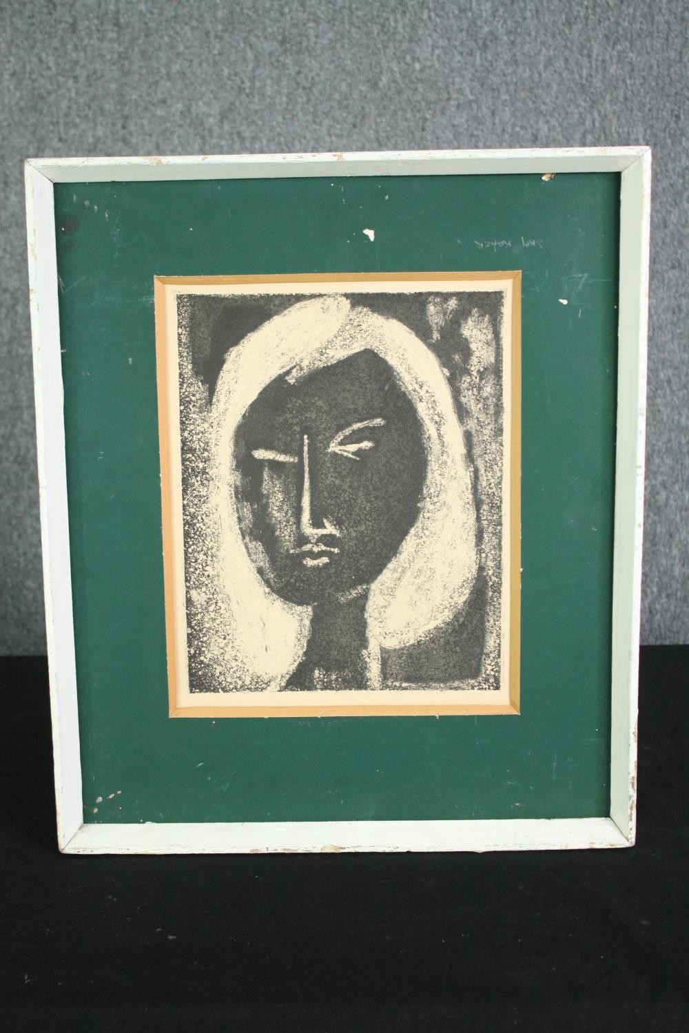Sam Kaner (1924-1990), a framed and glazed etching, female portrait, signed. H.51 W.43cm. - Image 2 of 4