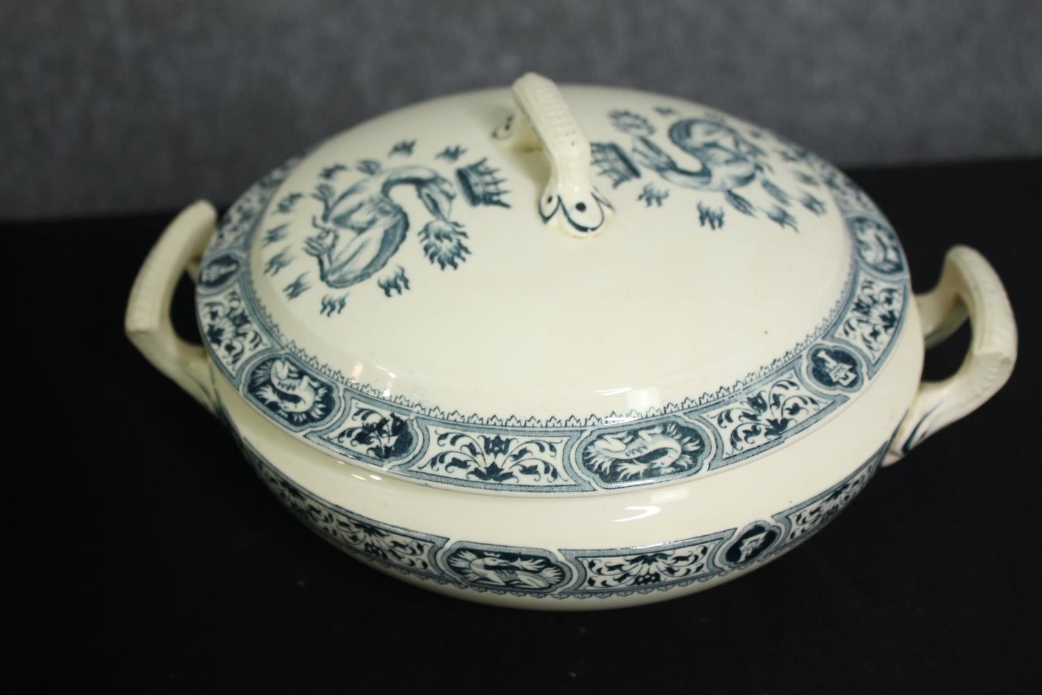 A 19th century French Salins part dinner service with maker's mark to the base. L.41 W.27cm. ( - Image 6 of 18