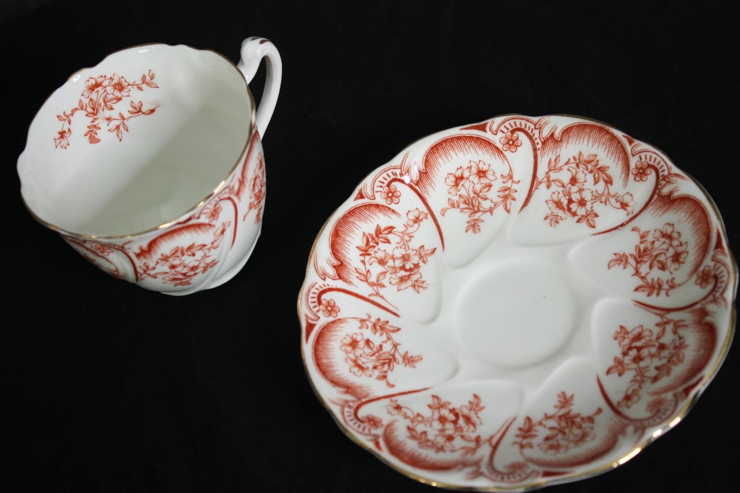 A late 19th century porcelain tea service, marked to the base. Dia.24cm. (largest). - Image 4 of 8