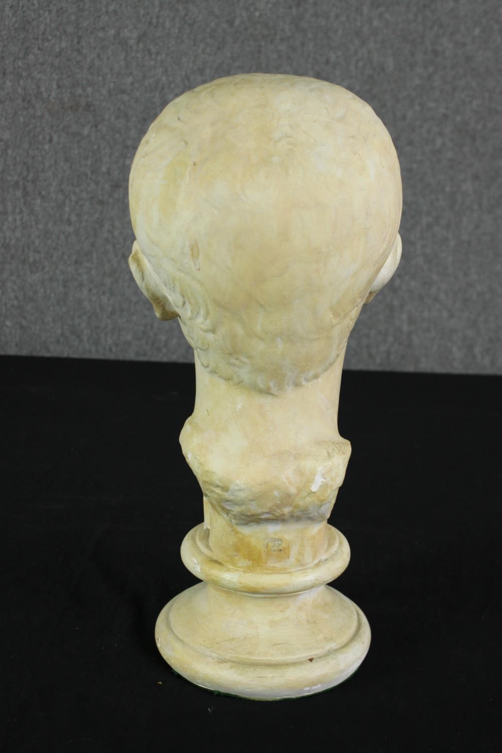 A ceramic bust of an Augustine prince. H.45cm. - Image 5 of 5