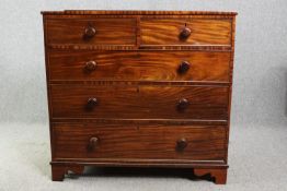 Chest of drawers, 19th century mahogany. H.105 W.108 D.51cm.