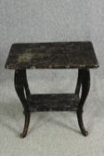 Occasional table, Edwardian carved and lacquered oak. H.64 W.60 D.40cm.