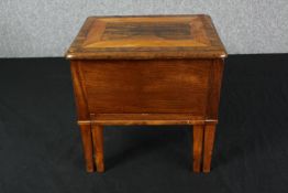 Box steps, 19th century mahogany and inlaid with pull out base section. H.35 W.35 D.28cm.