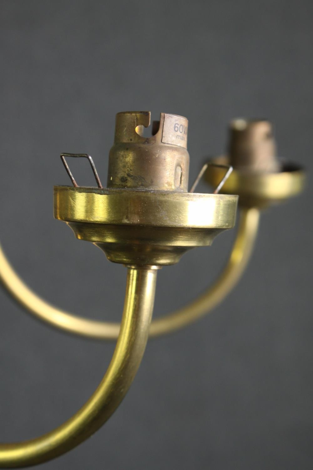 A Dutch style brass six branch chandelier. H.57 Dia.60cm. - Image 5 of 6