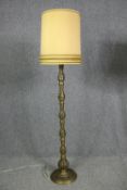 Standard lamp, vintage Eastern with pierced brass column. H.133cm.