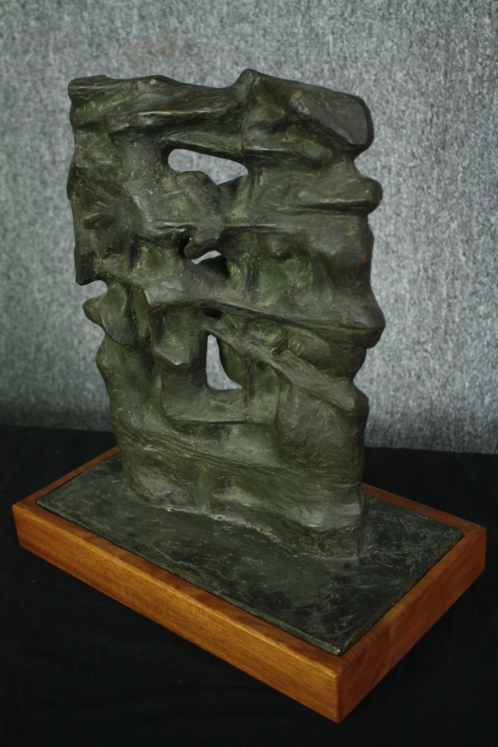 A mid century cast metal abstract figure group on plinth base. H.41cm. - Image 3 of 8