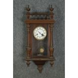 A 19th century mahogany cased Vienna regulator wall clock with eight day movement. H.76 W.34 D.17cm.