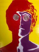 A print of John Lennon by Richard Avedon, copyright 1967, NEMS enterprises. H.79 W.57cm.