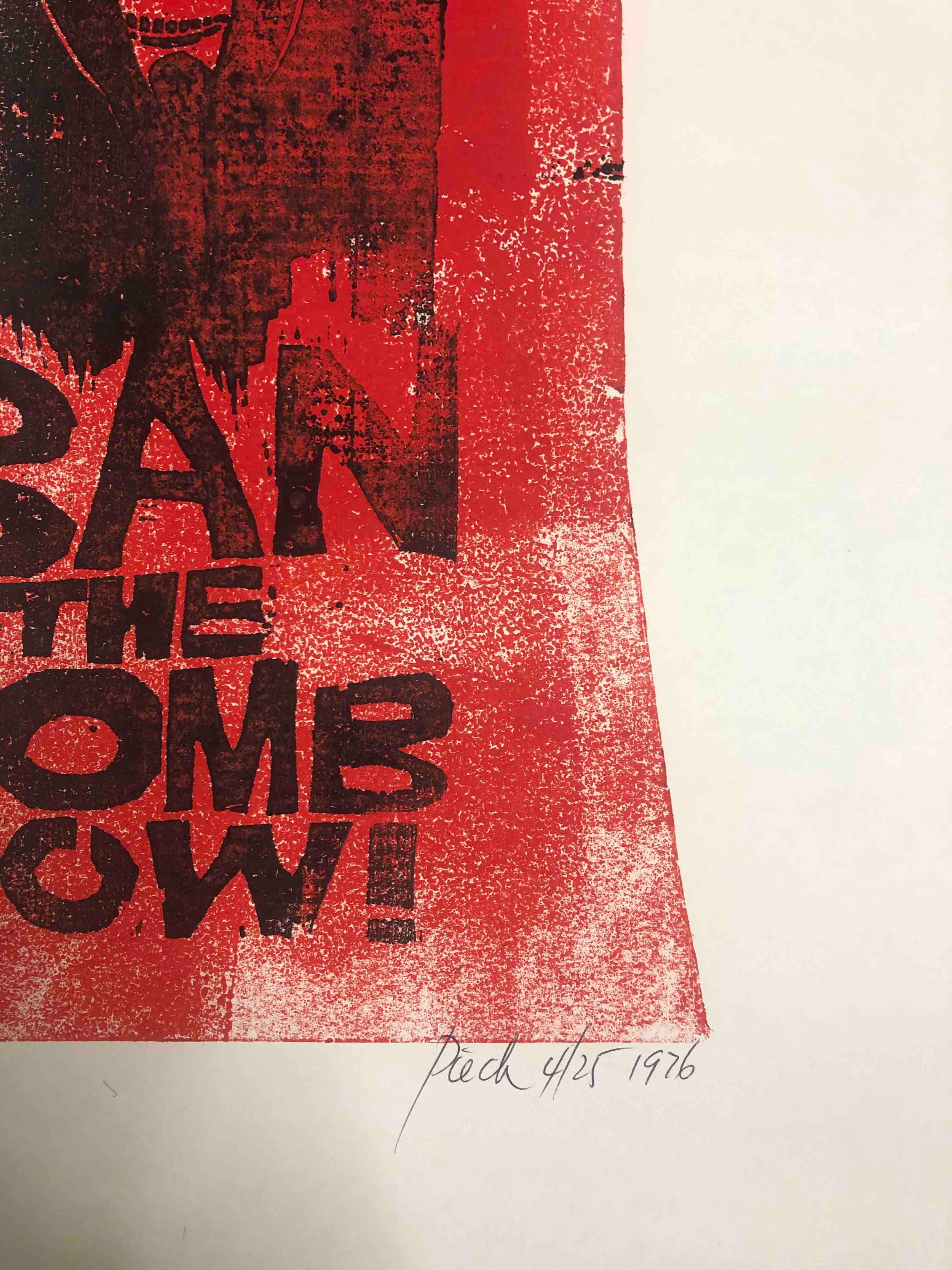 Paul Peter Piech, lithograph, Ban the Bomb, signed, numbered and dated. H.92 W.59cm. - Image 3 of 3