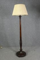 Standard lamp, mid century Georgian style mahogany. H.165cm.