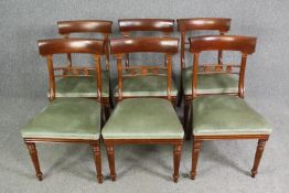 Dining chairs, a set of six William IV mahogany.