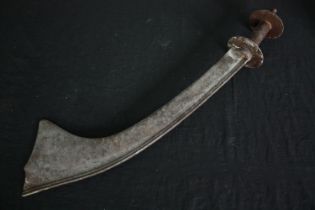 A 19th century steel bladed Nepalese Kora sword. L.63cm.