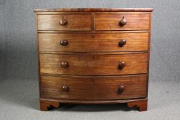 Chest of drawers, early 19th century mahogany. H.104 W.114 D.56cm.
