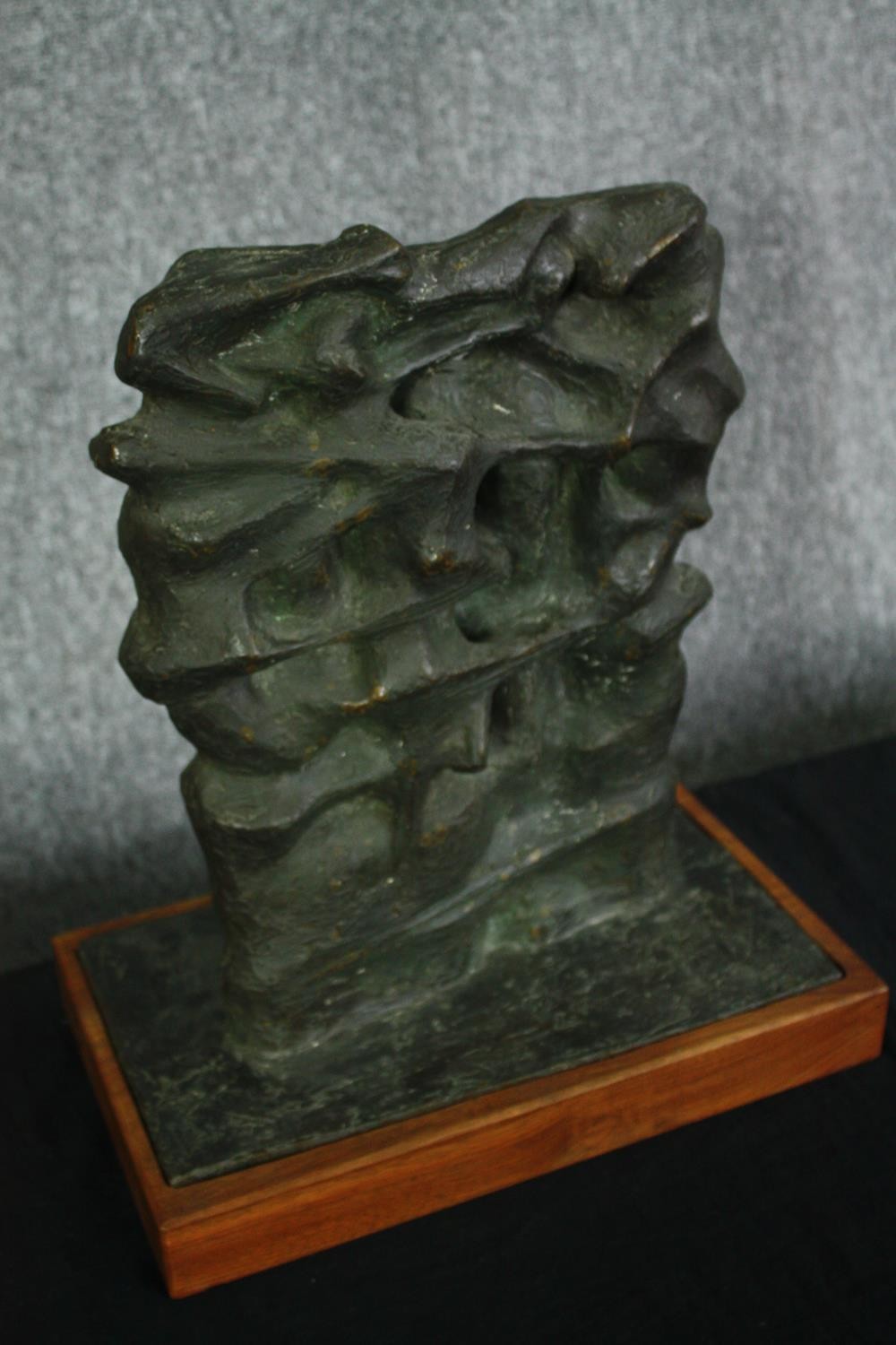 A mid century cast metal abstract figure group on plinth base. H.41cm. - Image 6 of 8