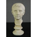 A ceramic bust of an Augustine prince. H.45cm.