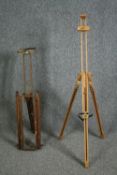 Two adjustable artist's easels. H.125cm. (as seen in photo).