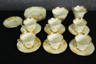 An early 20th century Grafton tea service; June. Dia.16cm. (largest).