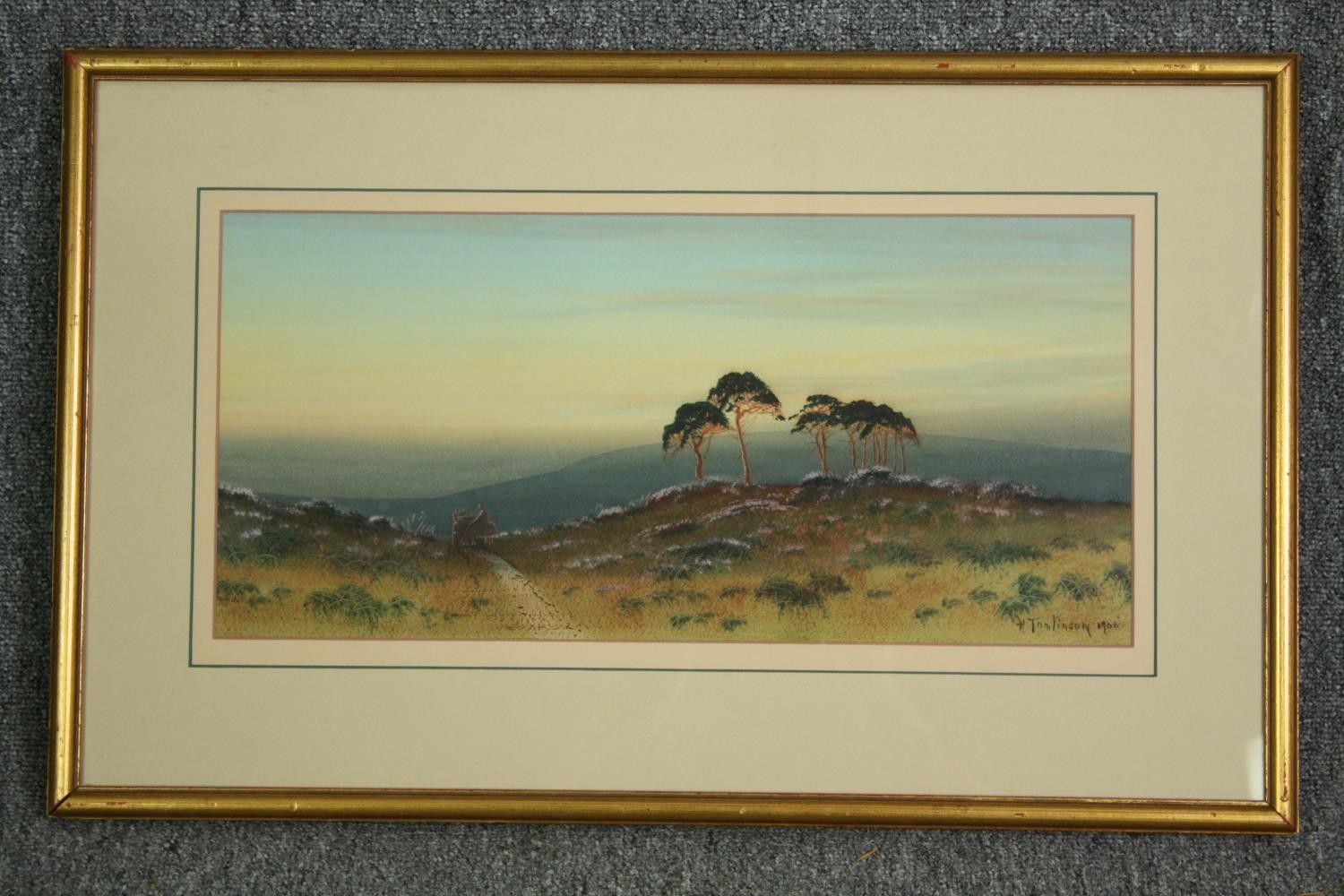 Herbert Tomlinson (1845-1931), a framed and glazed watercolour, landscape with trees, signed and - Image 2 of 4