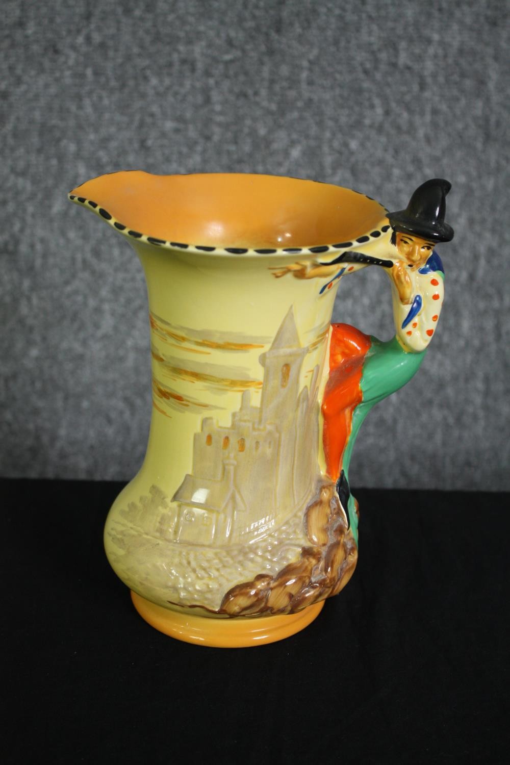 A vintage Burleighware jug and a Majolica plate. H.20cm. (largest). - Image 6 of 10