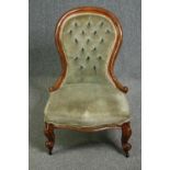 Nursing chair, Victorian walnut. H.91cm.