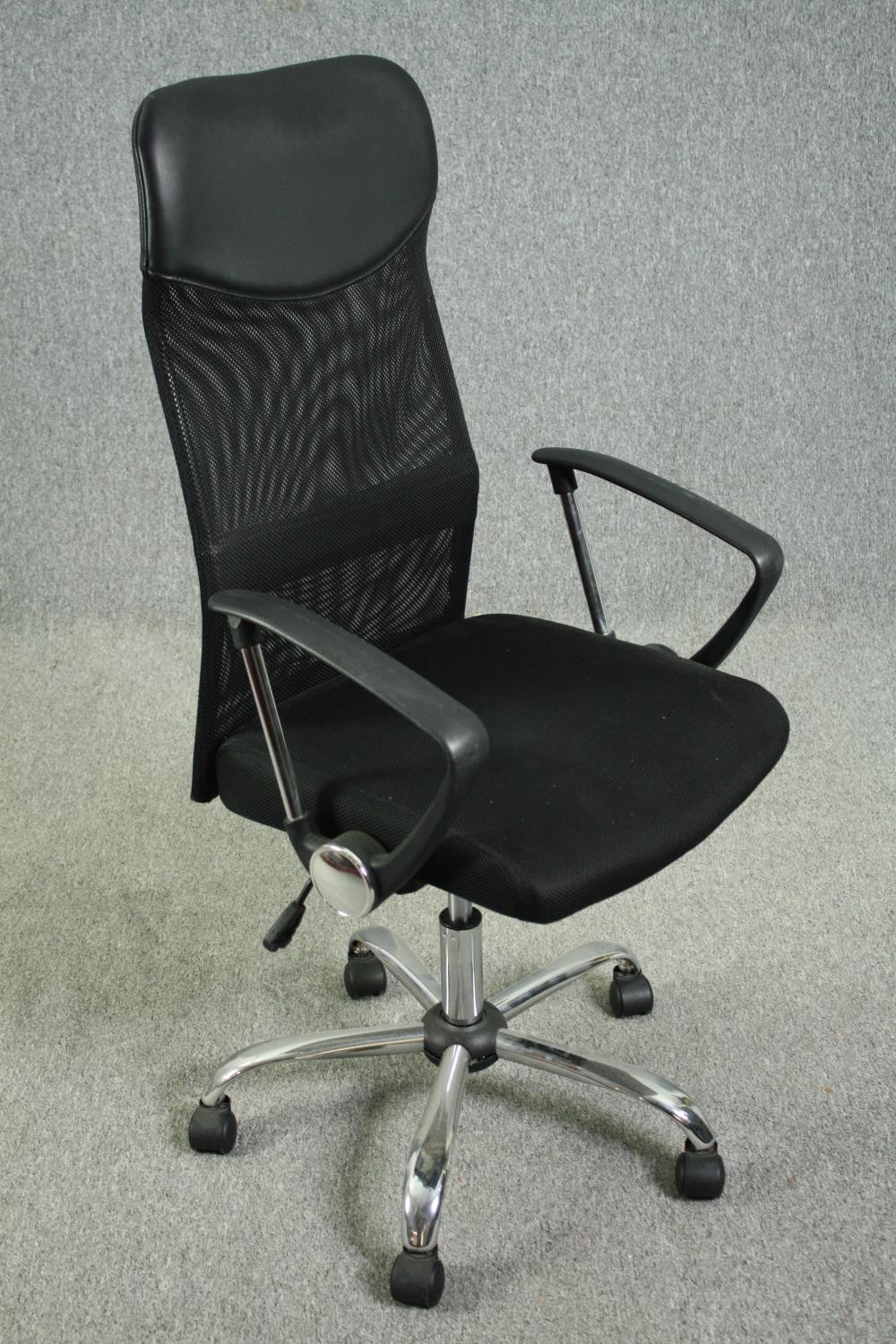 Office desk chair, contemporary with tilt and swivel mechanism. H.122cm. - Image 2 of 7