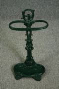 An iron and painted Coalbrookdale style umbrella stand. H.56 W.30 D.20cm.