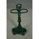 An iron and painted Coalbrookdale style umbrella stand. H.56 W.30 D.20cm.