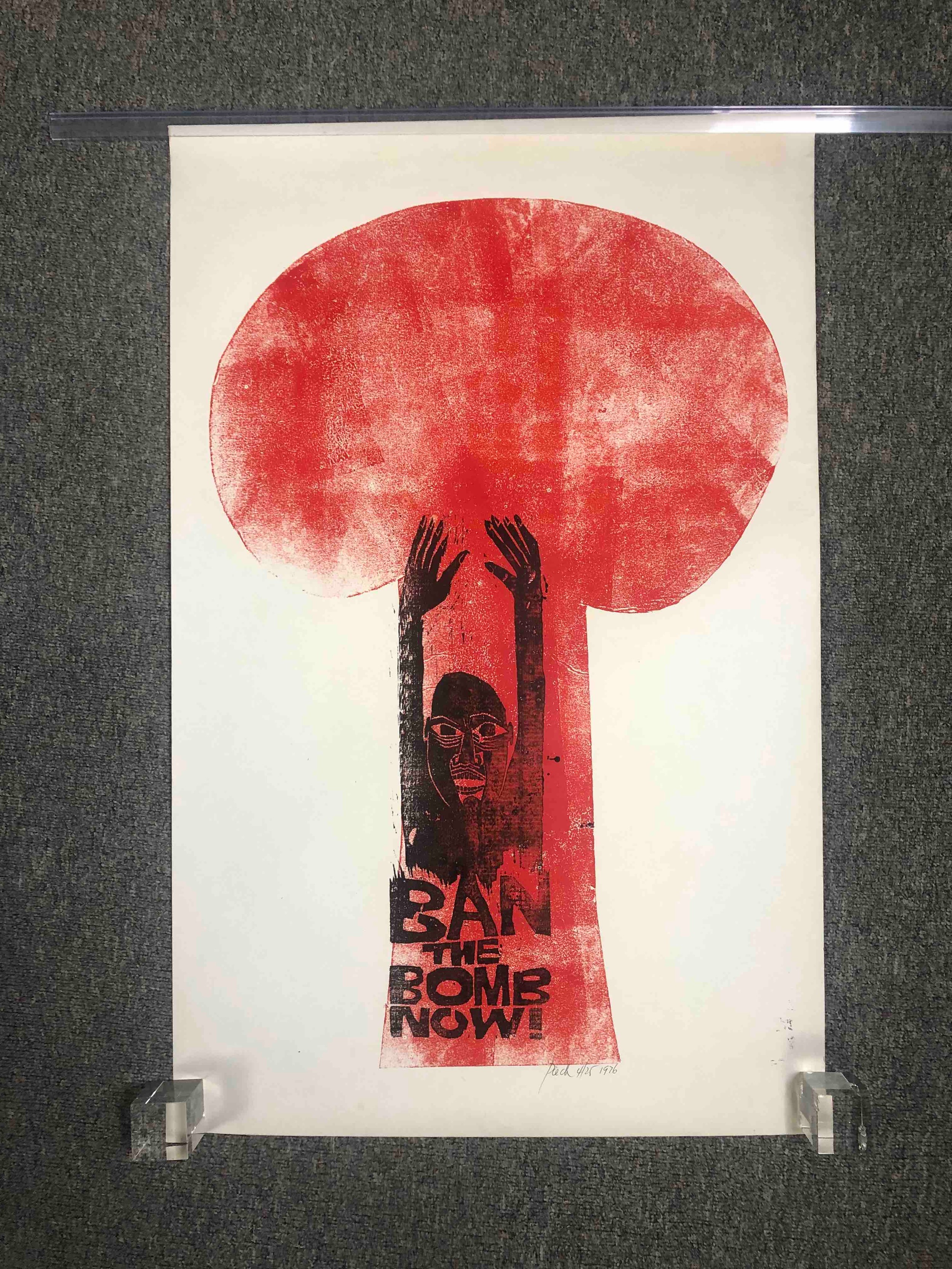 Paul Peter Piech, lithograph, Ban the Bomb, signed, numbered and dated. H.92 W.59cm. - Image 2 of 3