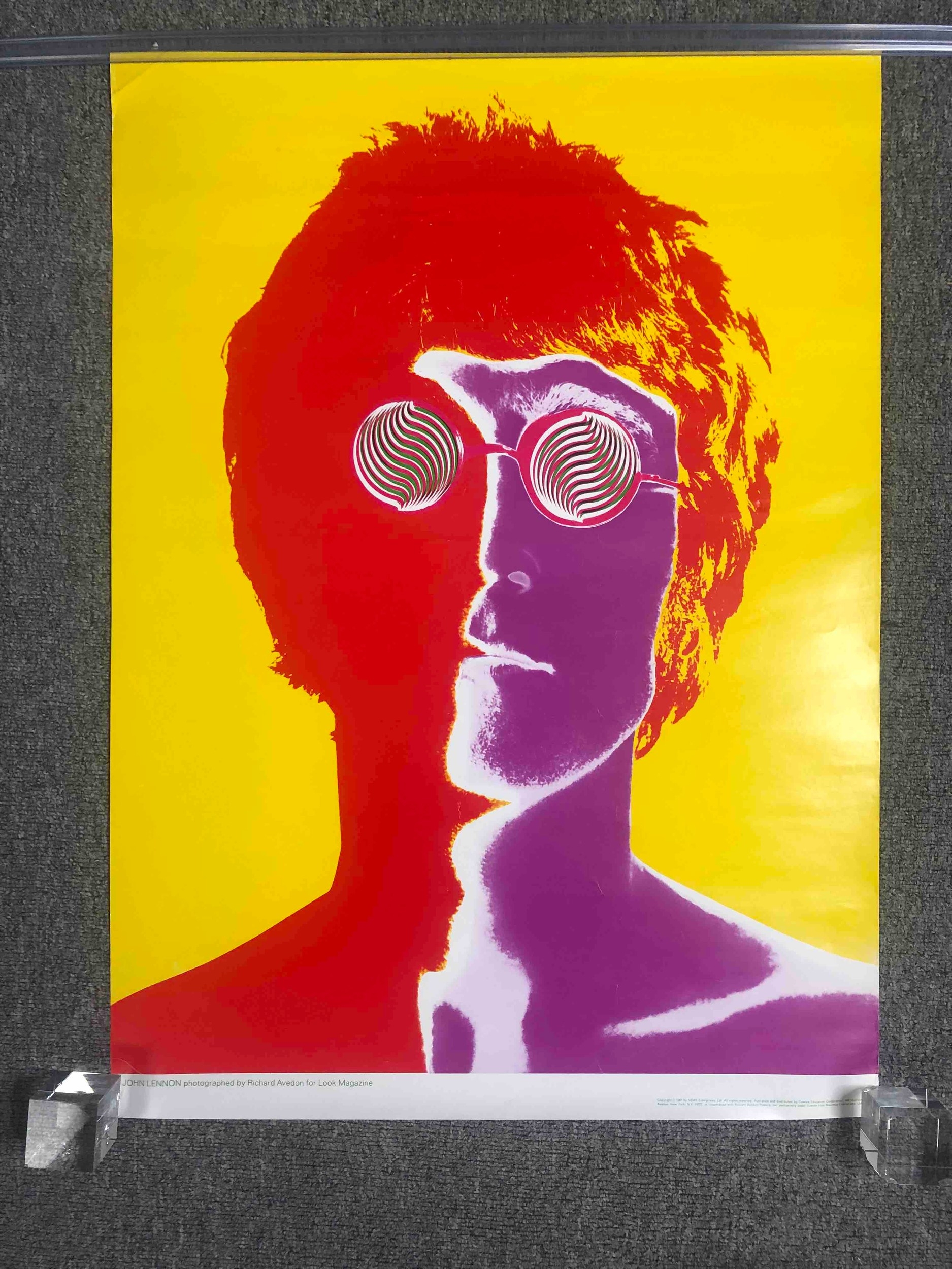 A print of John Lennon by Richard Avedon, copyright 1967, NEMS enterprises. H.79 W.57cm. - Image 2 of 4