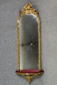 A 19th century gesso pier mirror. (Some missing parts as seen). H.126 W.46cm.