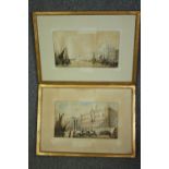 A pair of framed and glazed watercolours, Venice, signed and inscribed A Cardinal. H.52 W.73cm. (