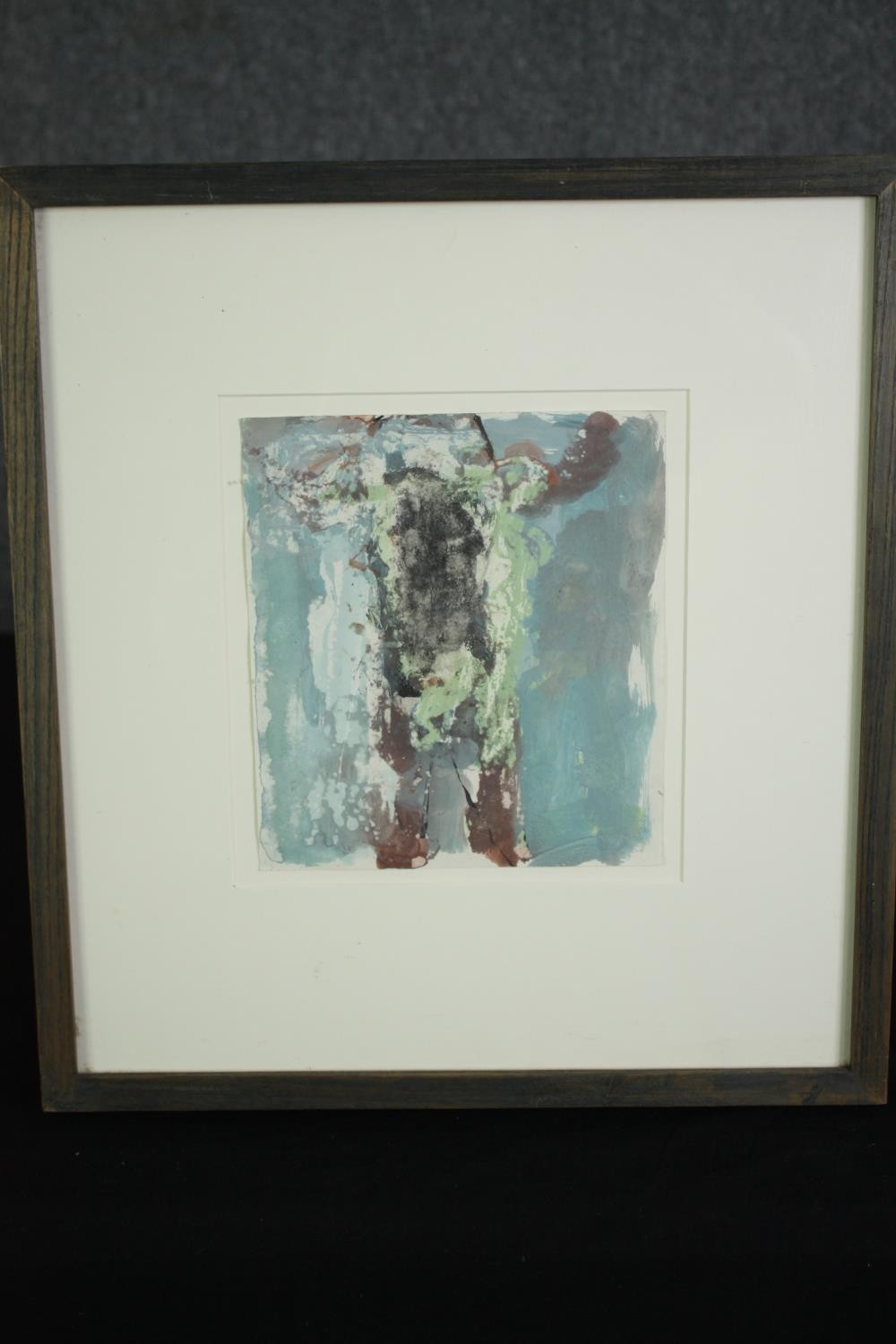 A framed and glazed gouache on paper, abstract composition, label and inscription to the reverse, - Image 2 of 5