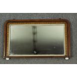 Overmantel mirror, Victorian walnut with Tunbridge inlay. H.52 W.82cm.