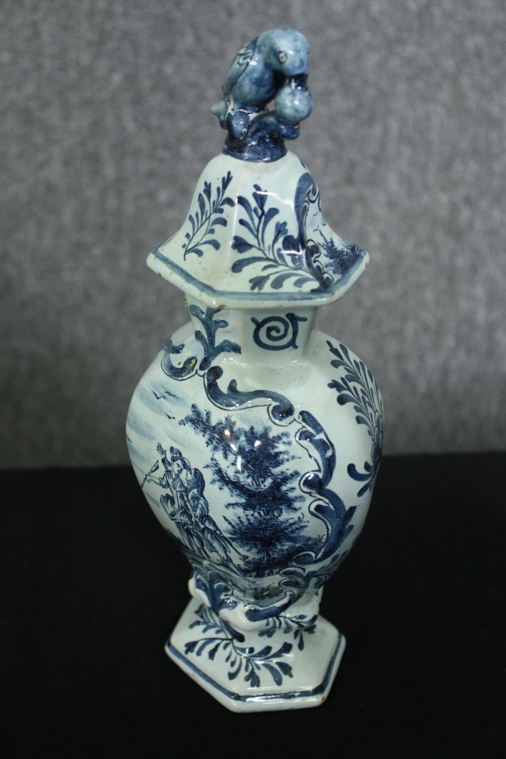 A collection of ceramics, including two early 19th century Delft lidded urns, one (De Porceleyne - Image 8 of 12