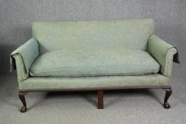 Sofa, 19th century carved mahogany Georgian style. H.93 W.165 D.80cm.