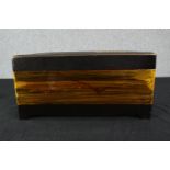 Japanese fitted jewellery box, hand decorated and lacquered. H.21 W.43 D.29cm.