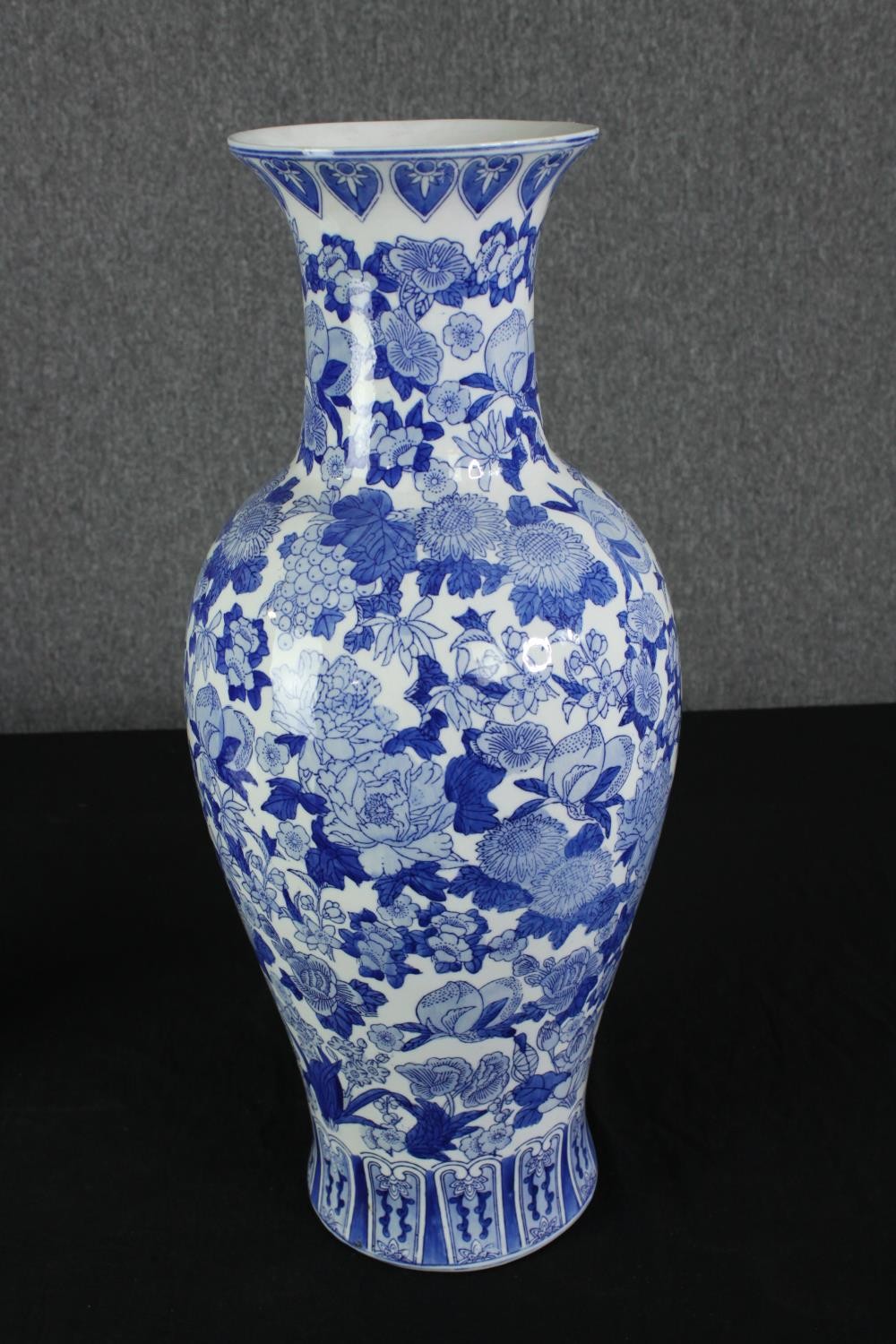 A large blue and white Chinese peony design ceramic vase along with a Danico Horsen stylised - Image 2 of 9