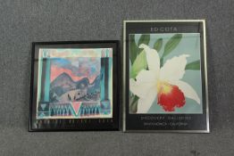 Two framed and glazed art gallery posters. H.92 W.66cm. (largest).