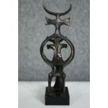 Joep Coppens, Dutch, (B.1940), bronze figure group, signed. H.29cm.