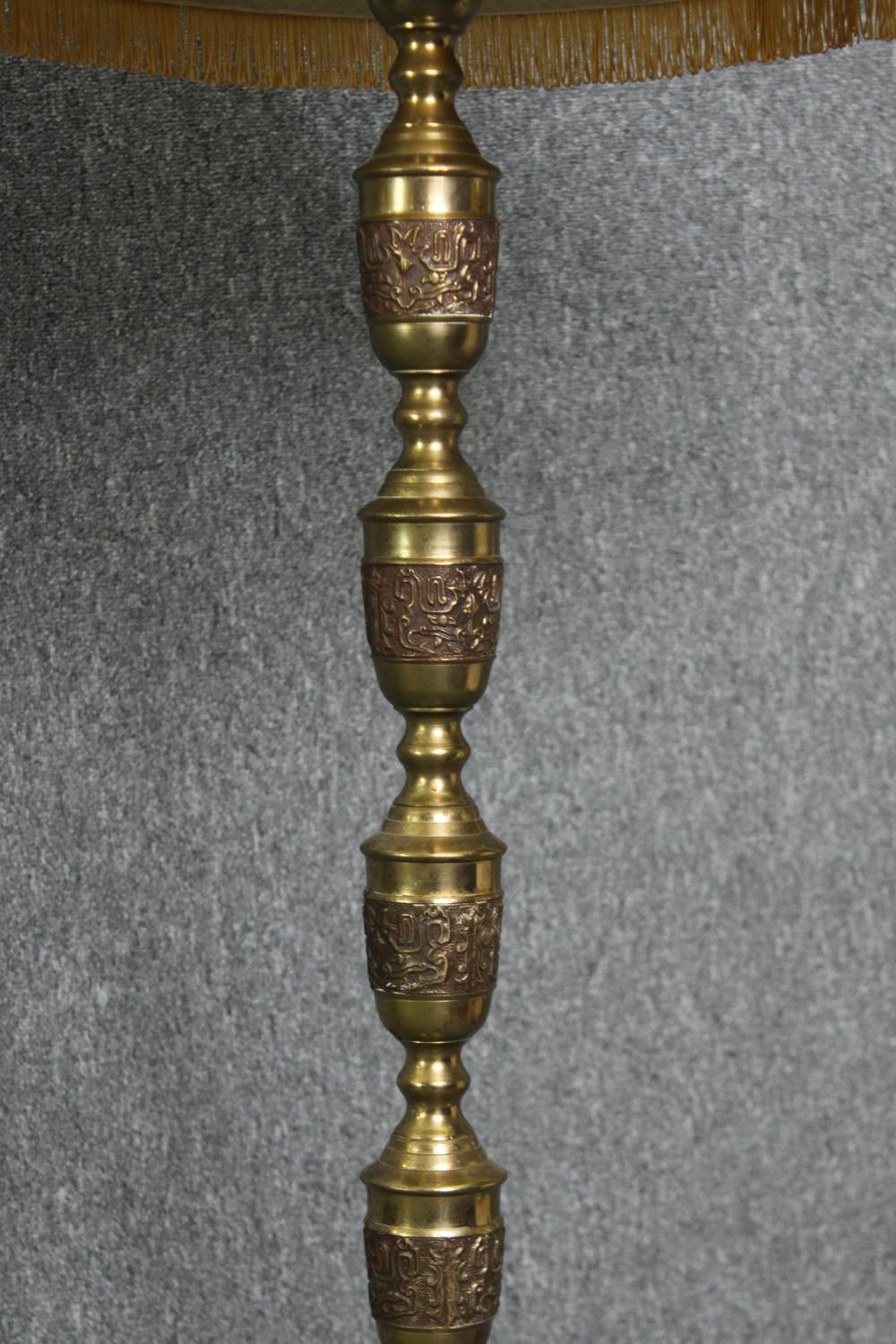 Standard lamp, vintage brass. H.129cm. - Image 3 of 4