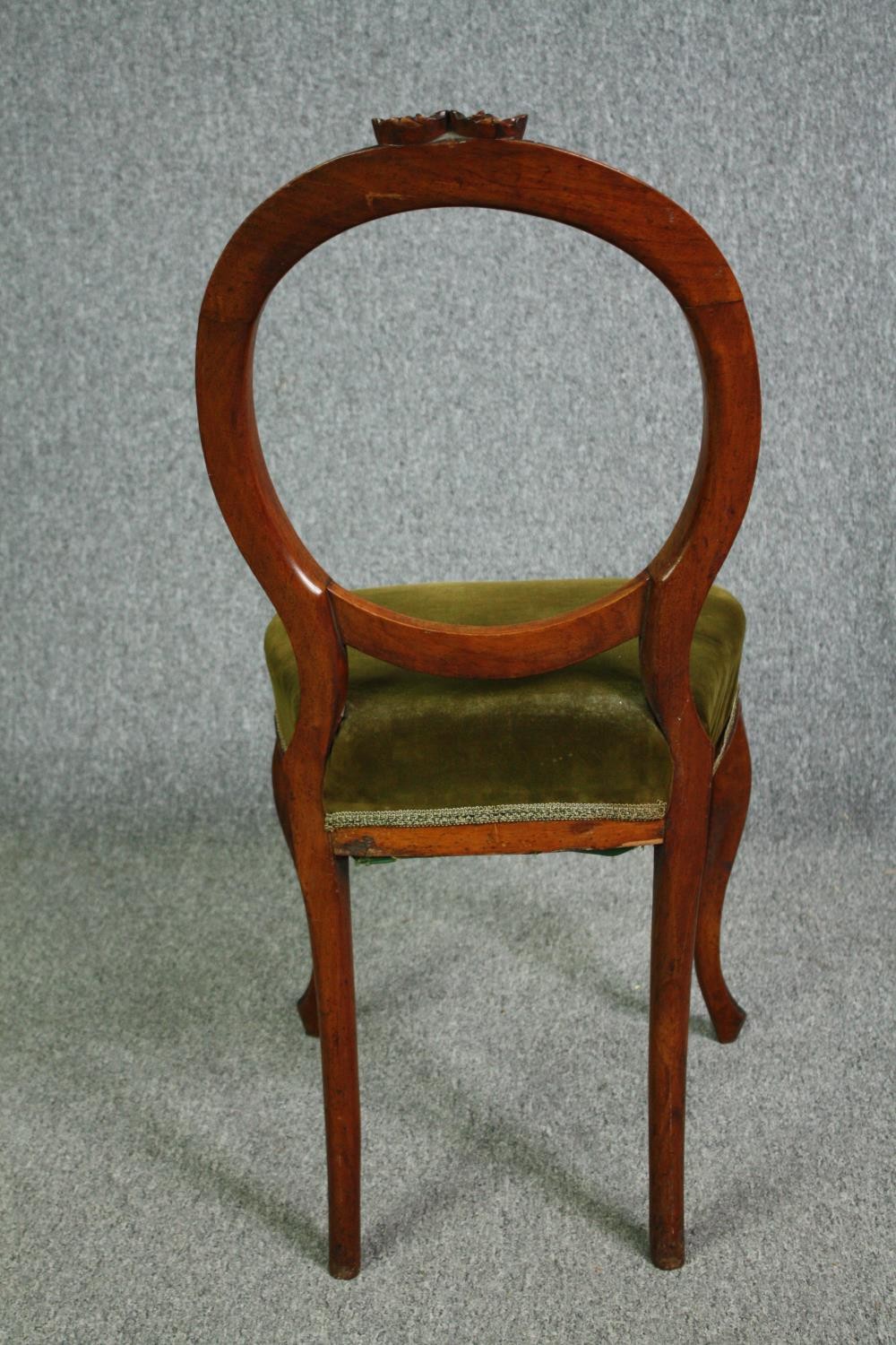 Dining chairs, a set of four Victorian carved walnut. - Image 6 of 8